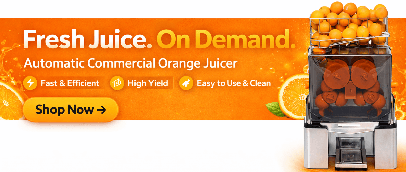 Commercial Automatic Orange Juicer | Citrus Press | 14 Oranges Per Minute