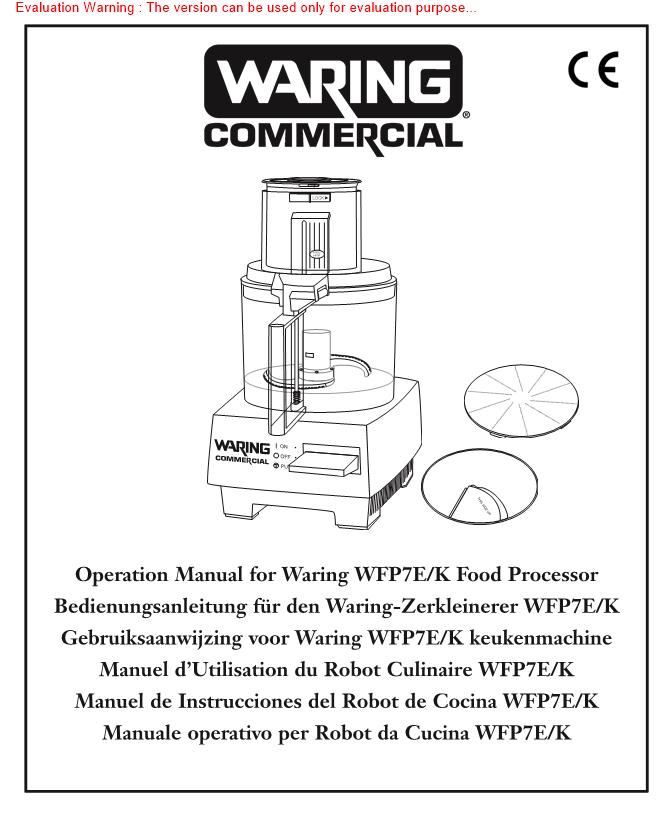 Waring CC025 Manual