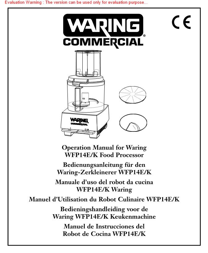 Waring CC026 Manual