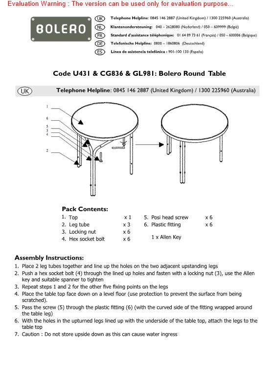 Bolero CG836 Manual