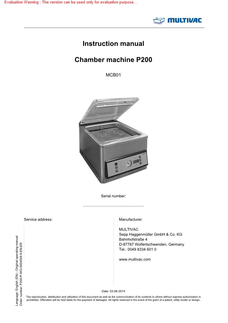 Multivac CK446 Manual