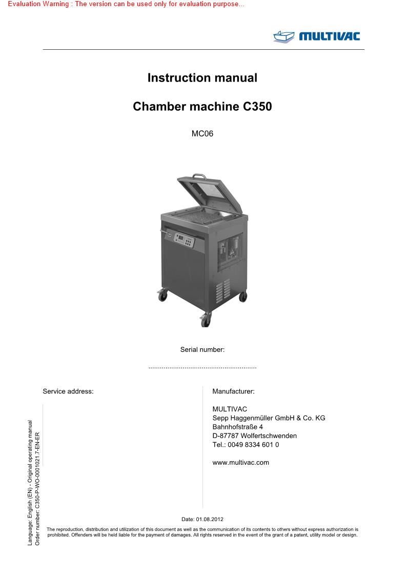 Multivac CK665 Manual