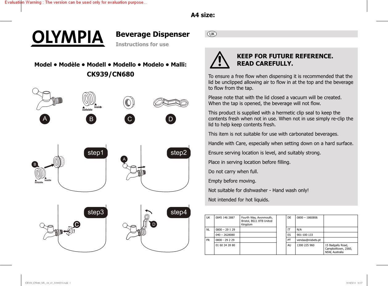 Olympia CK939 Manual