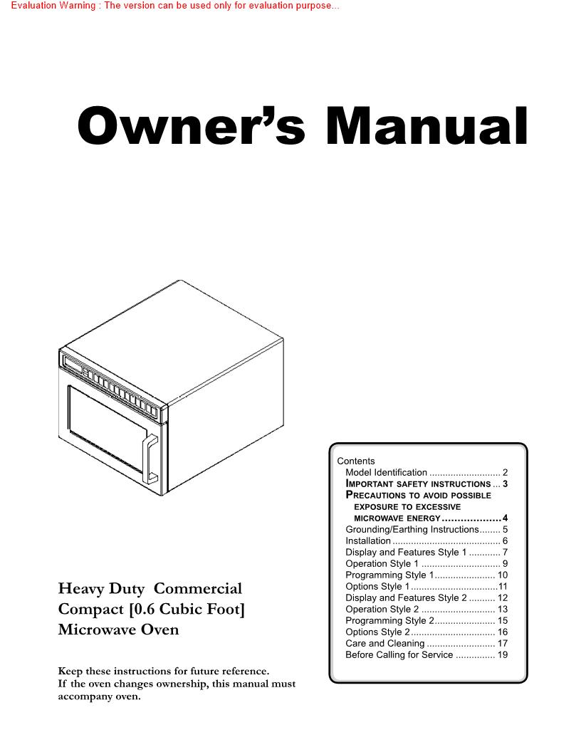 Menumaster CM735 Manual