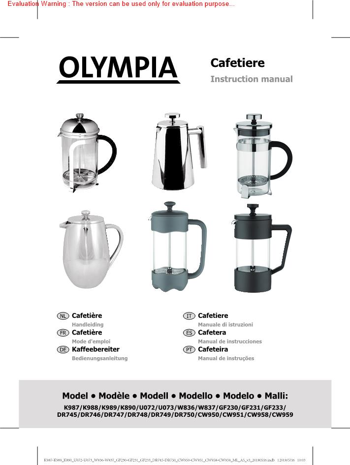Olympia CW950 Manual
