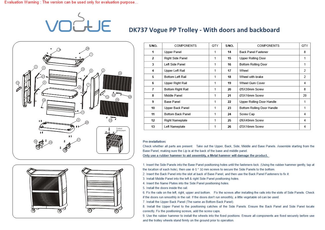 Vogue DK737 Manual