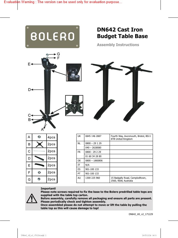 Bolero DN642 Manual