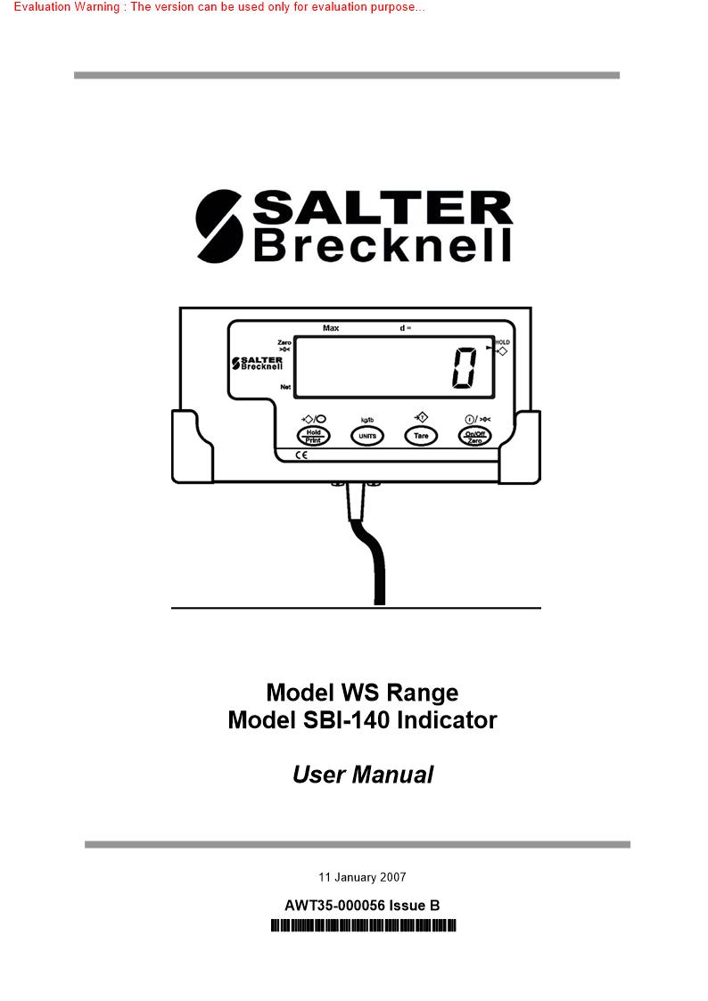 Salter DP033 Manual