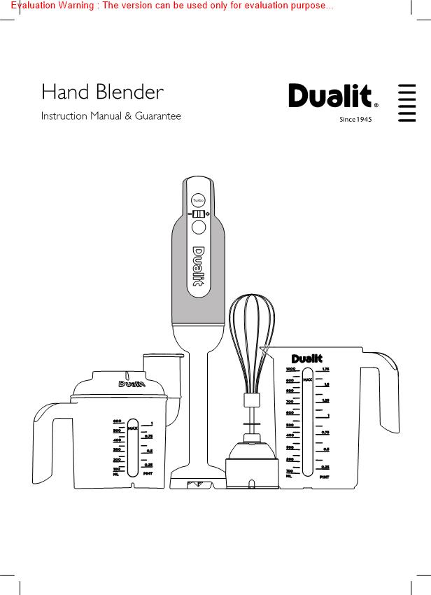 Dualit DP929 Manual
