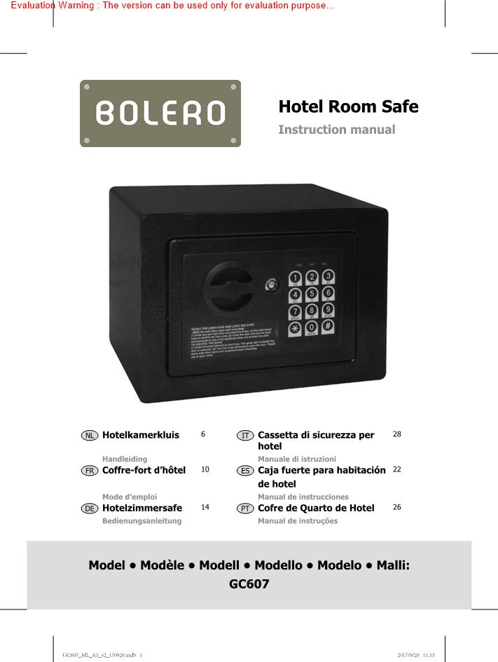 Bolero GC607 Manual