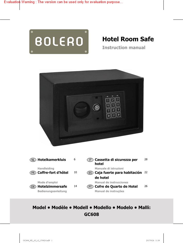 Bolero GC608 Manual