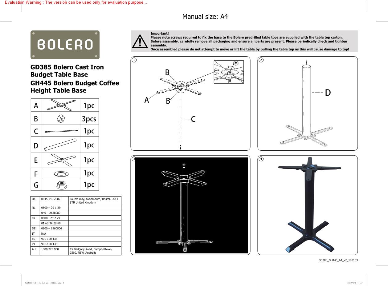 Bolero GD385 Manual