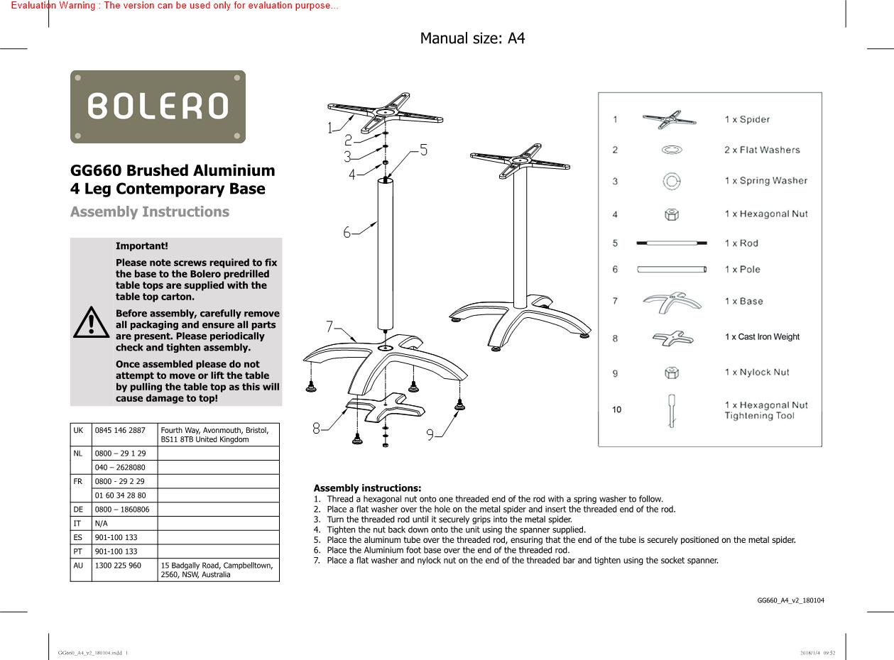 Bolero GG660 Manual