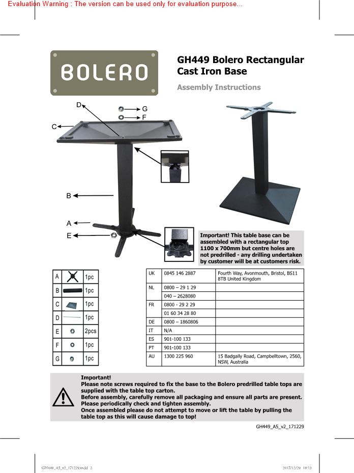 Bolero GH449 Manual