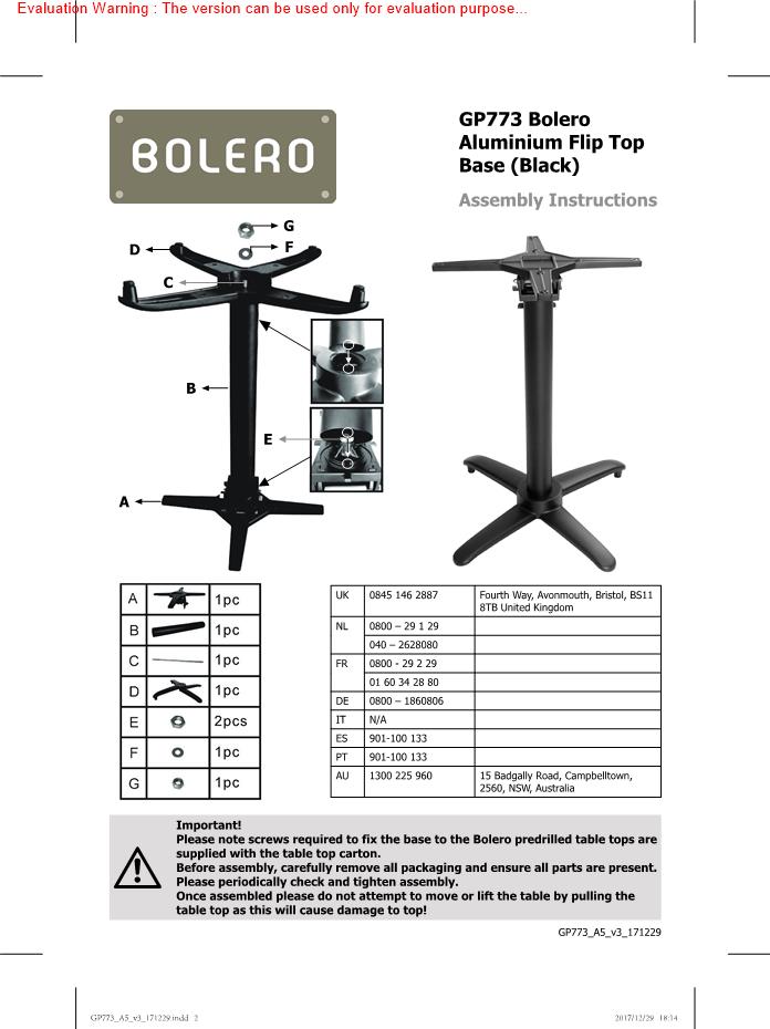 Bolero GP773 Manual