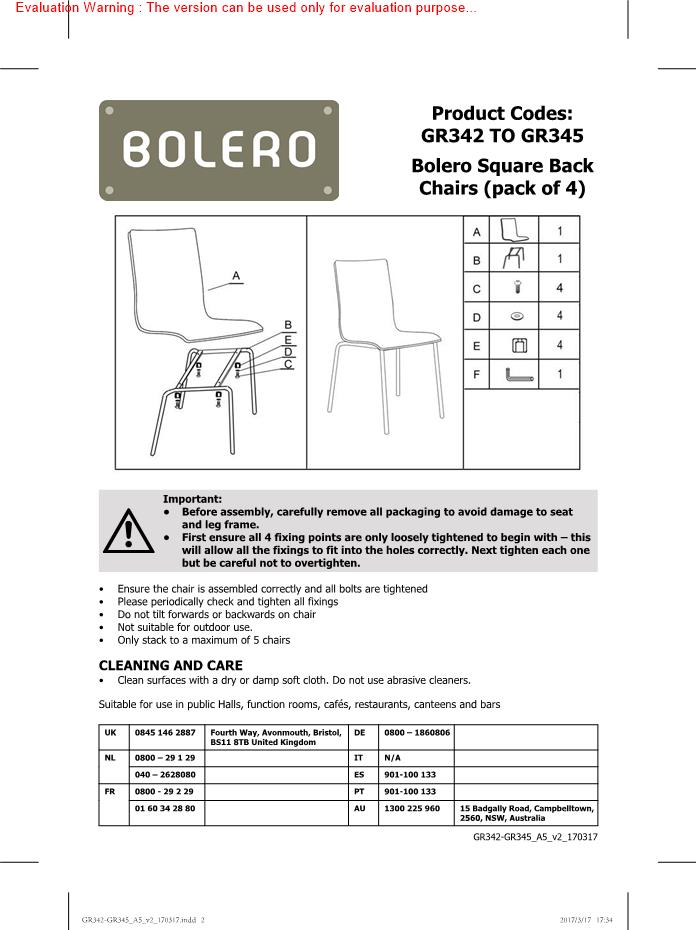 Bolero GR344 Manual