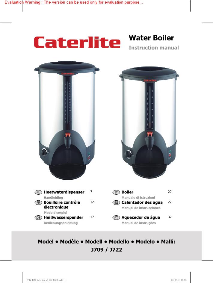 Caterlite J709 Manual